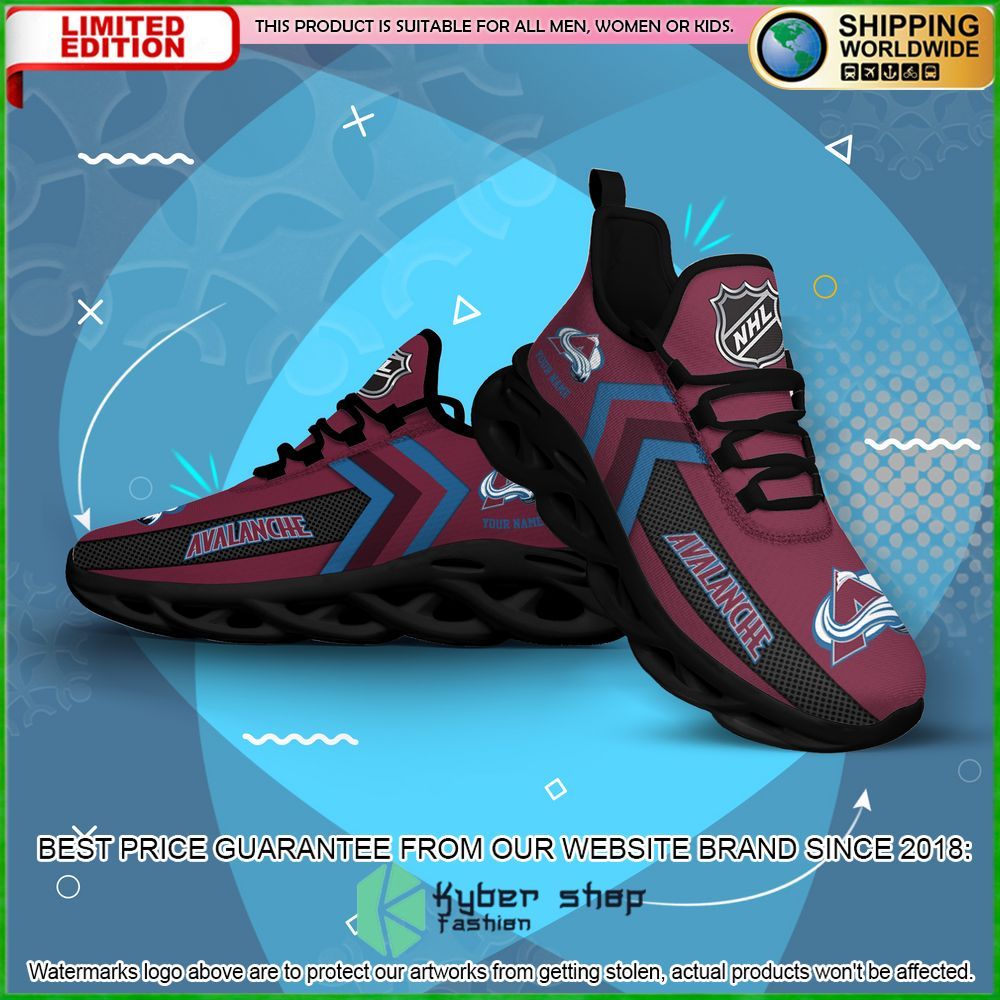 colorado avalanche custom name clunky max soul shoes limited edition ktyhp