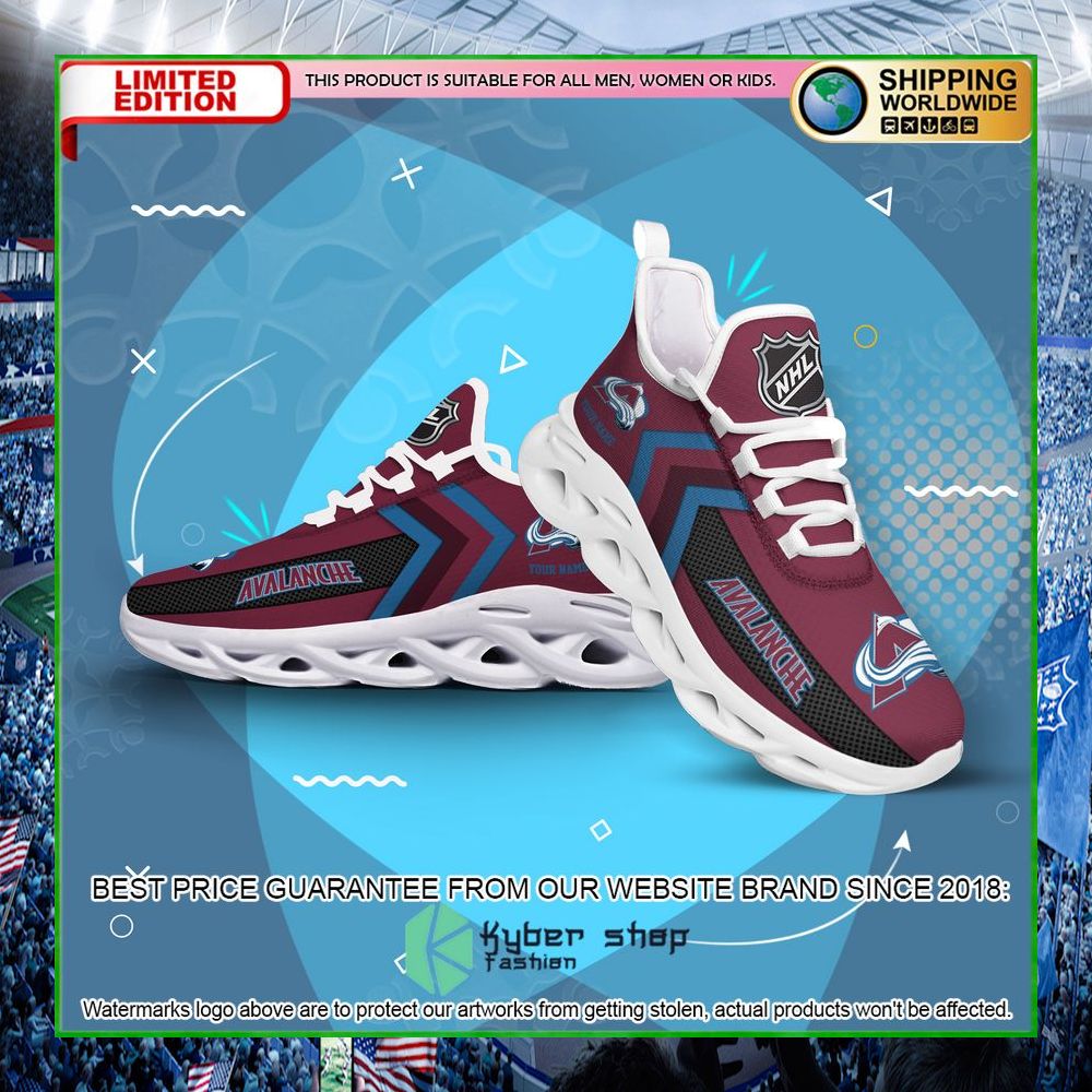 colorado avalanche custom name clunky max soul shoes limited edition sdc9h