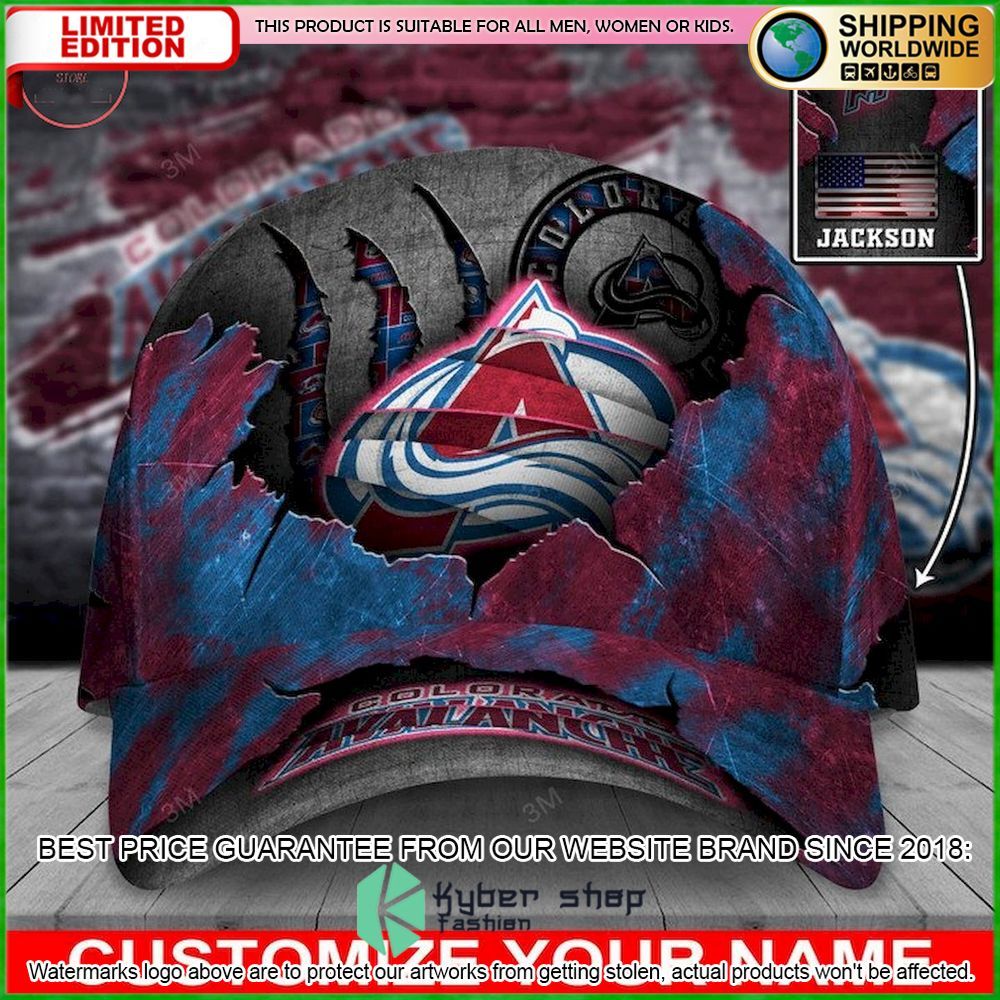 Colorado Avalanche Skull NHL Custom Name Cap - LIMITED EDITION