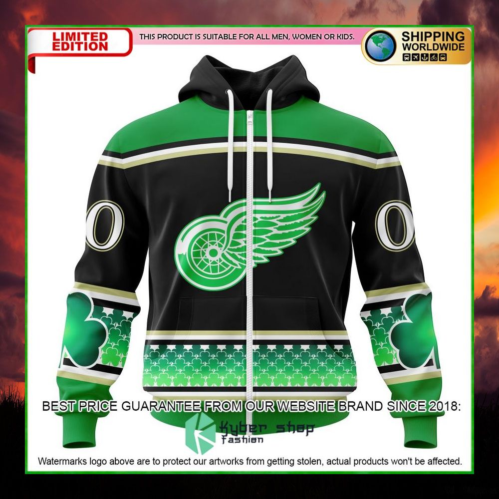 detroit red wings hockey celebrate st patricks day personalized hoodie shirt limited edition uaubj