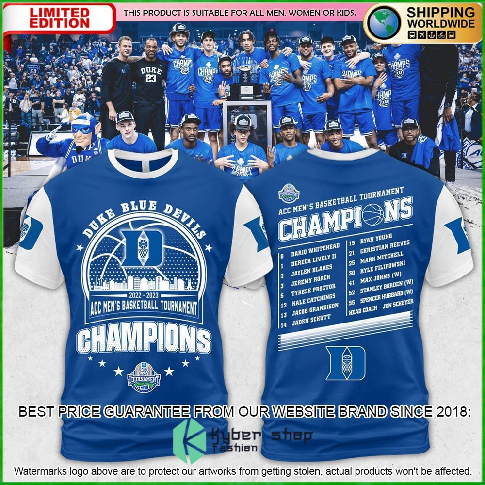 Duke Blue Devils 2023 ACC Men’s Basketball Conference Tournament Champions Hoodie, Shirt - LIMITED EDITION