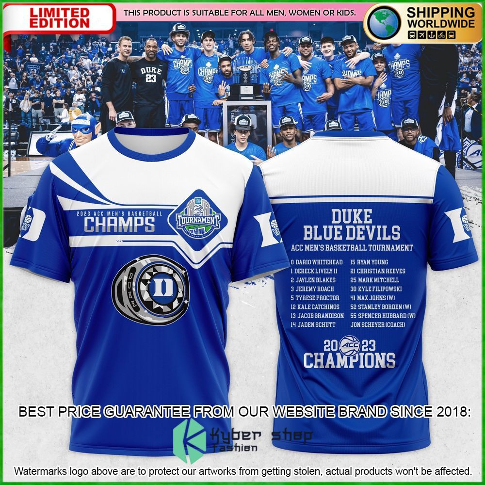 duke blue devils mens basketball 2023 acc hoodie shirt limited edition hiygq