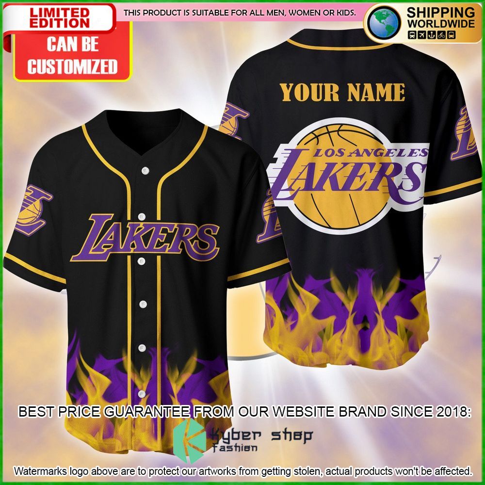 Los Angeles Lakers Custom Name Baseball Jersey - LIMITED EDITION