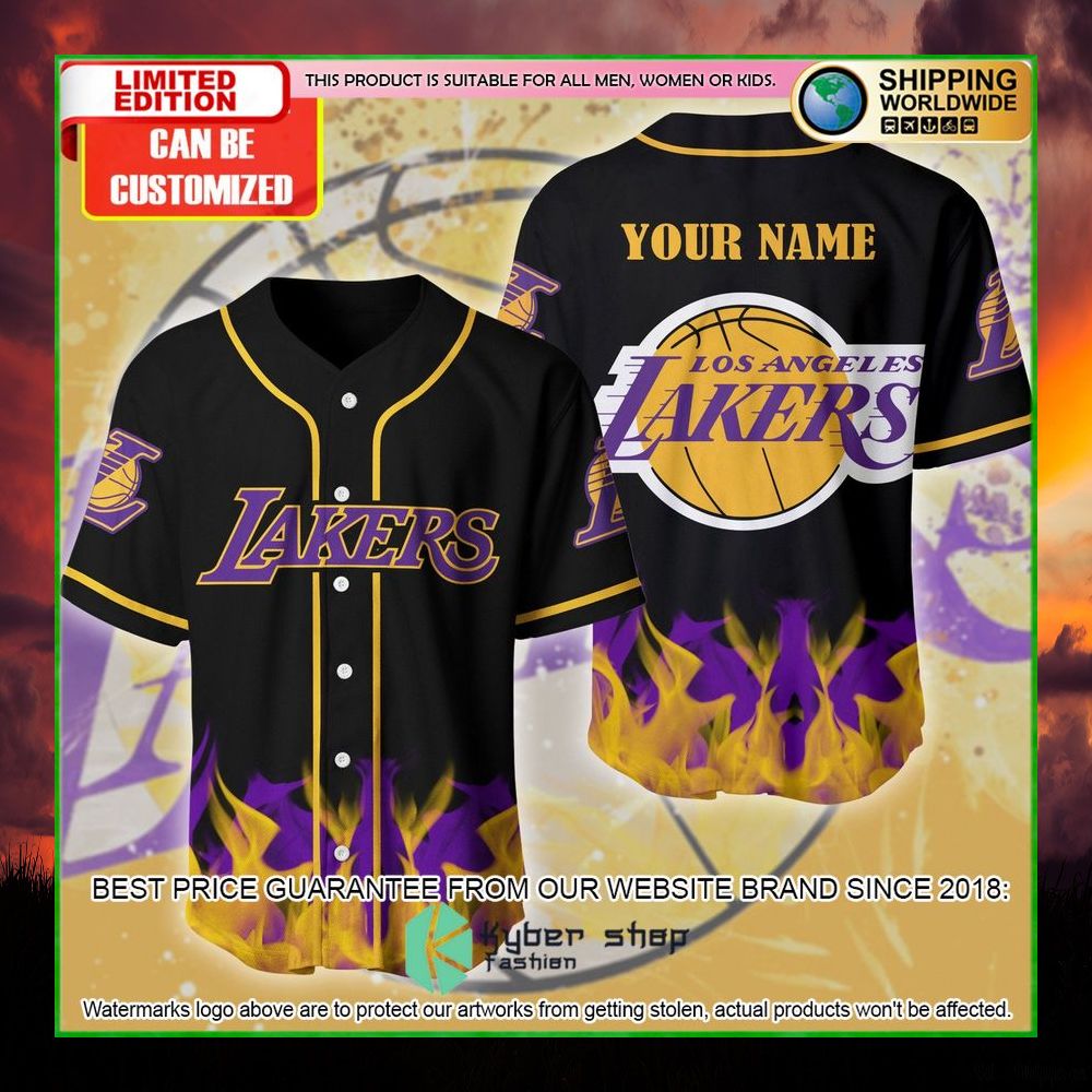 los angeles lakers custom name baseball jersey limited edition n7oiu