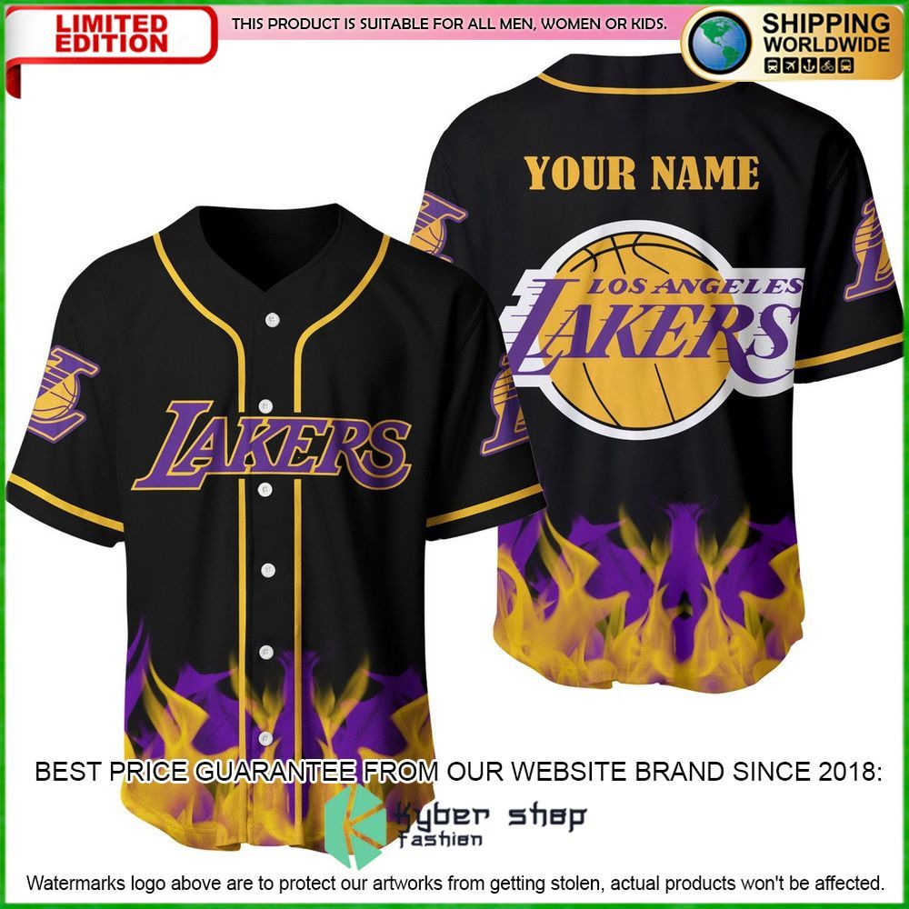 los angeles lakers custom name baseball jersey limited edition p7jum