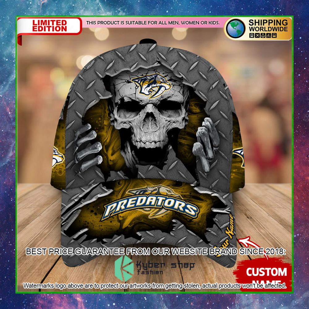 nashville predators custom name nhl skull cap limited edition ewi3v