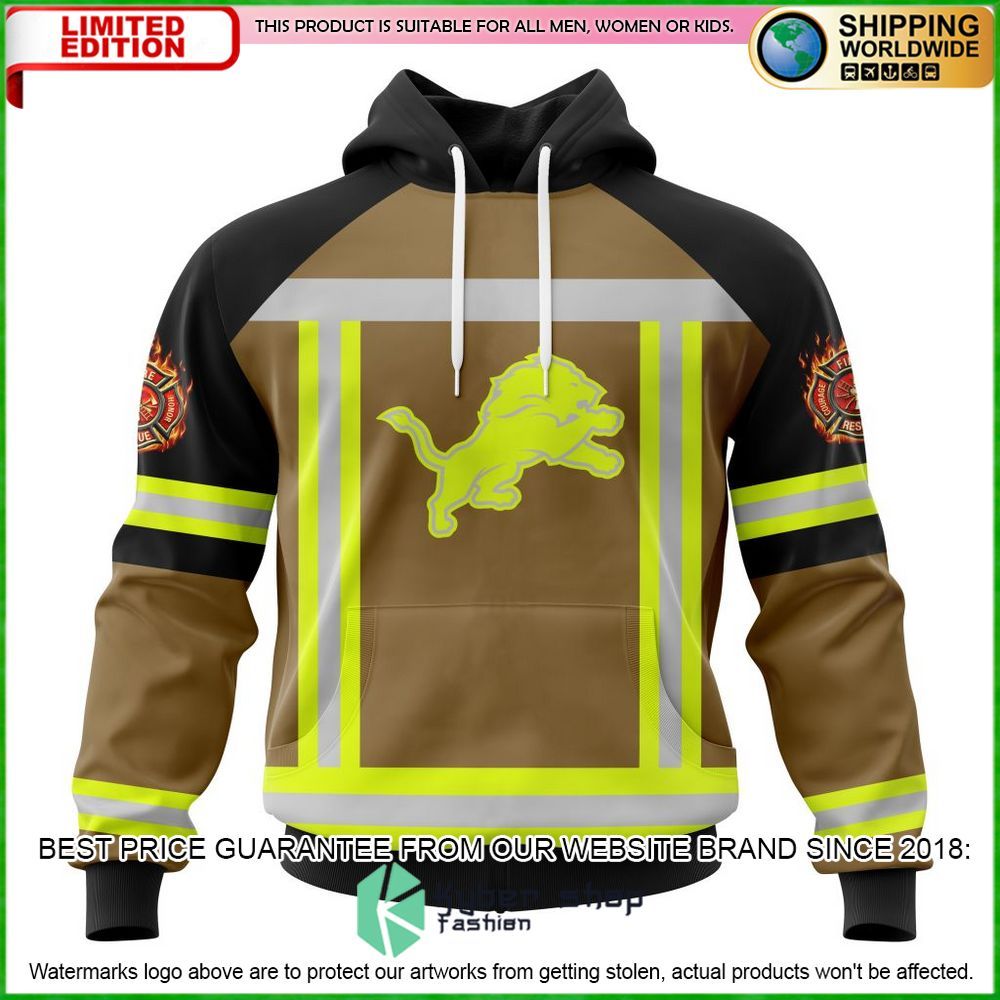NFL Detroit Lions Firefighter Personalized Hoodie, Shirt - LIMITED EDITION