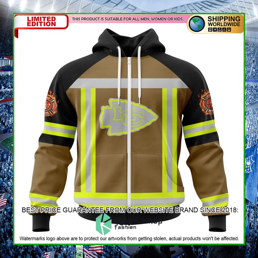 nfl kansas city chiefs firefighter personalized hoodie shirt limited edition mzdcc