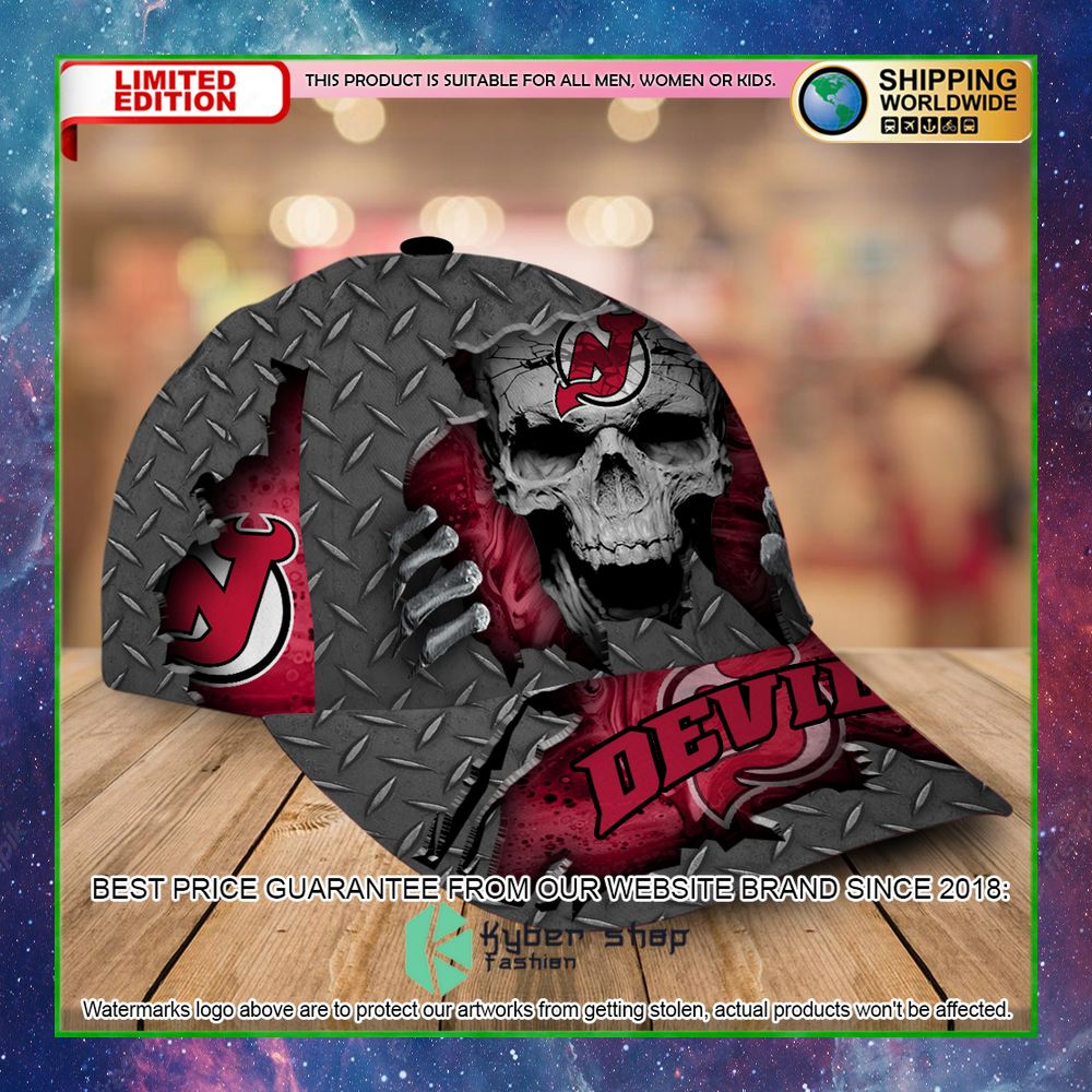 nhl new jersey devils custom name skull cap limited edition 3swdp