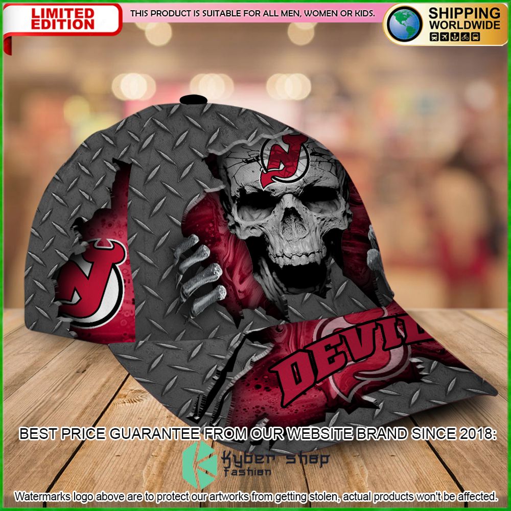 nhl new jersey devils custom name skull cap limited edition nuswf