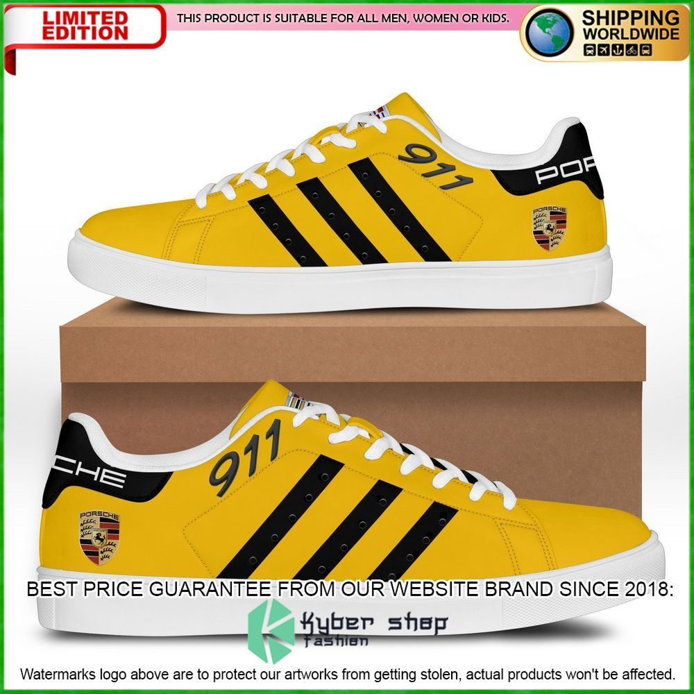 Porsche 911 Yellow Stan Smith Low Top Shoes - LIMITED EDITION