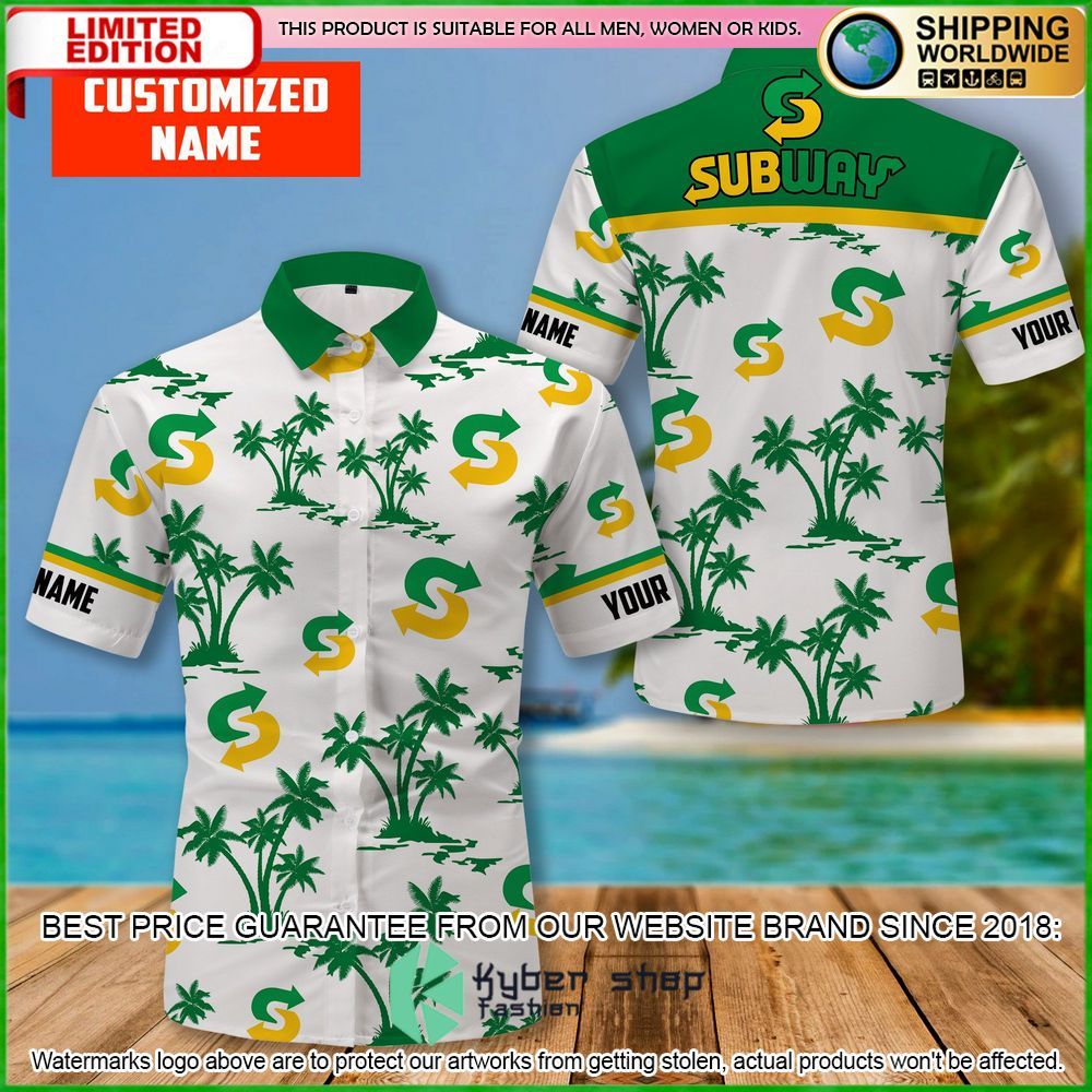 Subway Custom Name Hawaiian Shirt, Short - LIMITED EDITION